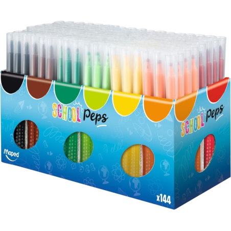 Maped Color'Peps Longlife 144 feutres à pointe moyenne assortis