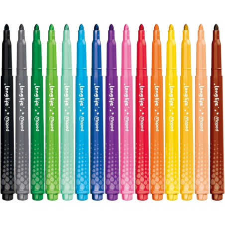 Maped Color'Peps Longlife 15 feutres pointe moyenne lavables