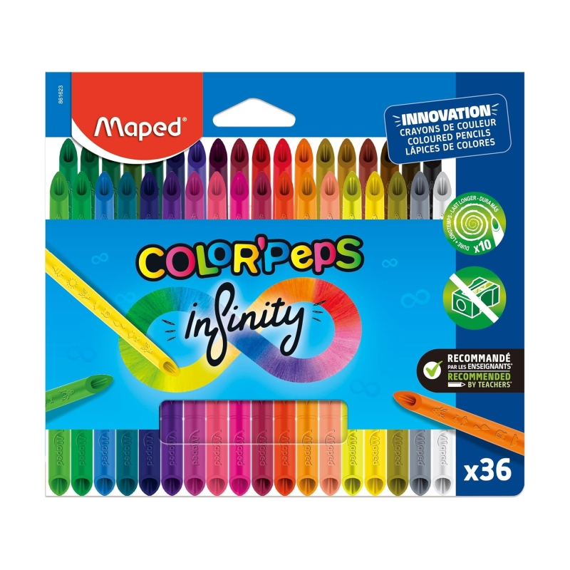 Maped Color'Peps Infinity 36 crayons de couleur assortis Maped Color'Peps Infinity 36 crayons de couleur assortis