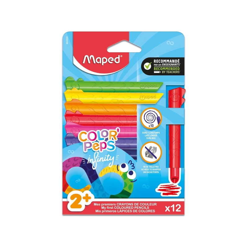 Maped Color’Peps Infinity Jumbo 12 crayons de couleur assortis