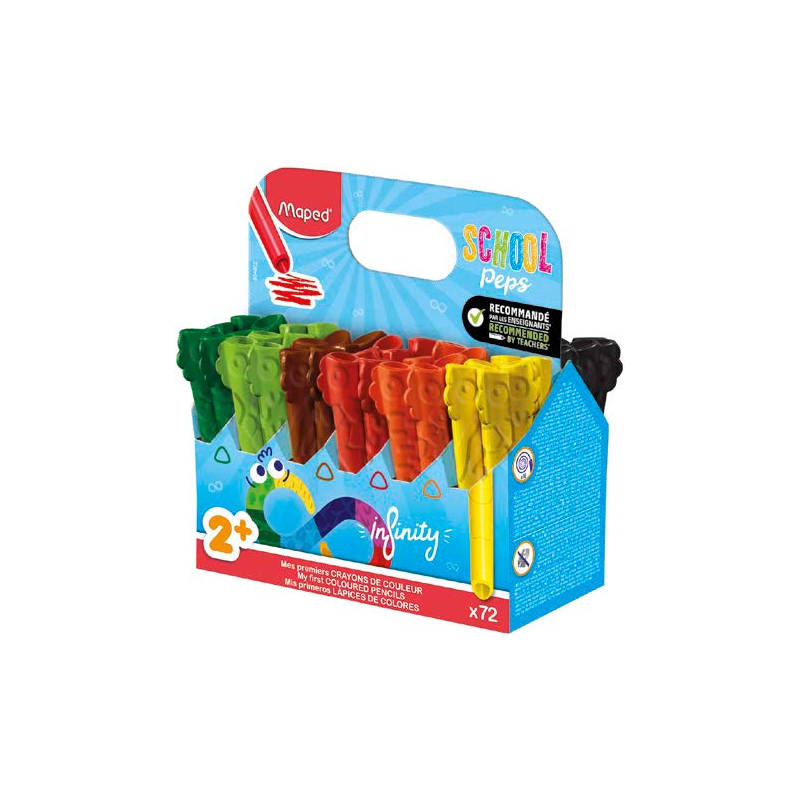 Maped Color’Peps Infinity Jumbo 72 crayons de couleur assortis Maped Color’Peps Infinity Jumbo 72 crayons de couleur assortis
