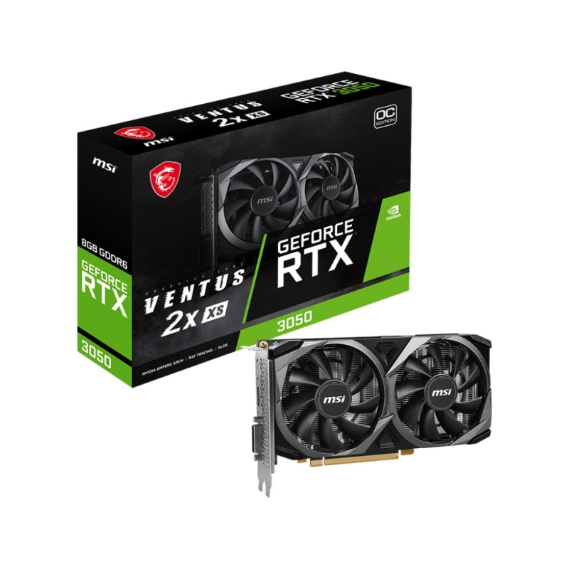 MSI GeForce RTX 3050 VENTUS 2X XS OC 8 Go GDDR6 Noir