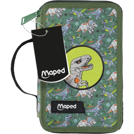 Maped Trousse 2 étages Dinosaure avec 38 fournitures multicolores