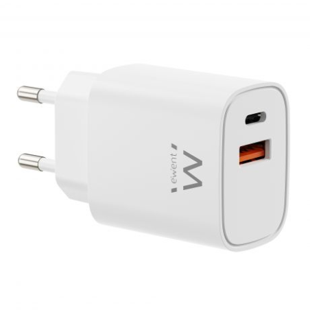 chargeur blanc Ewent deux ports