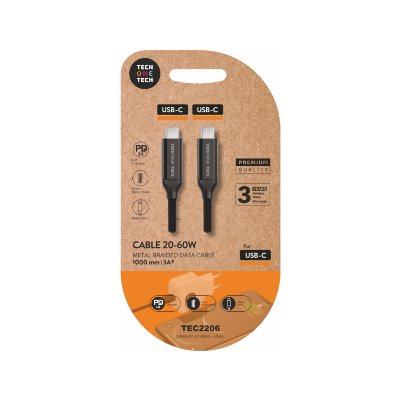 Câble USB-C vers USB-C 1 m noir Câble USB-C vers USB-C 1 m noir