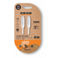 Câble USB-C tressé blanc 1 m