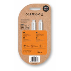 Câble USB-C vers USB-C 1 m, nylon tressé blanc