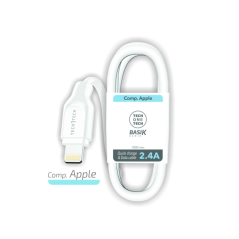 Câble USB-A Lightning tressé blanc