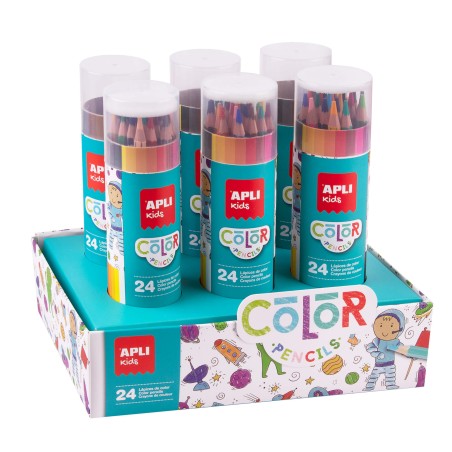 ✅ Apli Lot de 24 Crayons de Couleur Étui couleur Plusieurs couleurs en stock