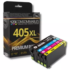 Pack 123CONSOMMABLES compatible EPSON 405 XL, 4 cartouches