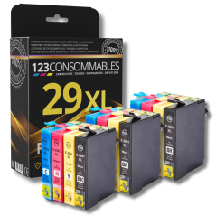 Pack 123CONSOMMABLES compatible EPSON 29XL, 12 cartouches XL couleur