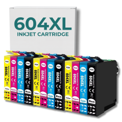 Pack compatible avec EPSON 604 XL, 12 cartouches haute capacité