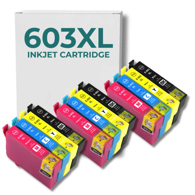 Pack 12 cartouches compatible EPSON 603 XL