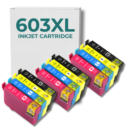 Pack 12 cartouches compatible EPSON 603 XL haute capacité
