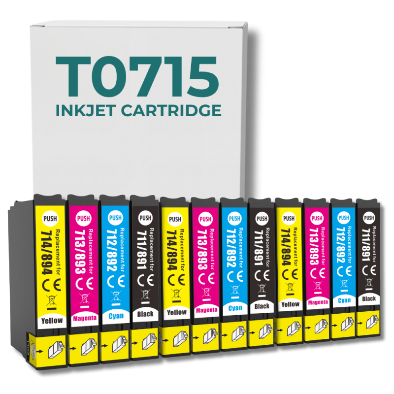 Pack 12 cartouches compatibles EPSON T0715XL Pack 12 cartouches compatibles EPSON T0715XL