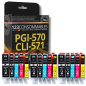Pack 123 CONSOMMABLES compatible CANON PGI-570 XL/CLI-571 XL,  15 cartouches