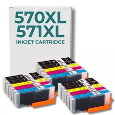 Pack 15 cartouches compatibles CANON PGI-570 XL/CLI-571 XL