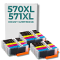 Pack 15 cartouches compatibles CANON PGI-570 XL/CLI-571 XL