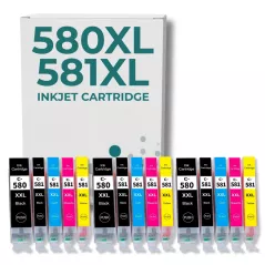 Pack 15 Cartouches compatibles CANON PGI-580 CLI-581 XL
