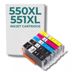 Pack 5 cartouches compatibles CANON PGI550/CLI551 XL