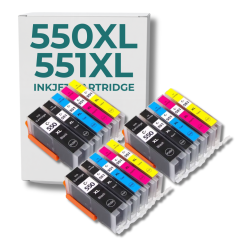 Pack 15 cartouches compatibles CANON PGI550/CLI551 XL haute capacité