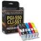 Pack 123CONSOMMABLES compatible CANON PGI550/CLI551 XL, 5 cartouches