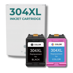 Pack 2 cartouches compatible avec HP 304 XL noir et couleur XL