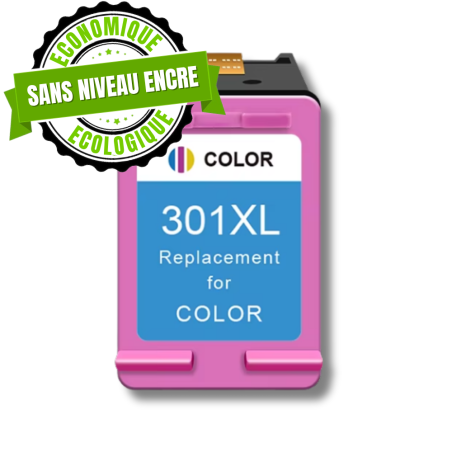 Cartouche compatible HP 301XL couleur, sans niveau encre XL