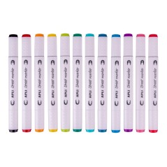 ✅ Apli Lot de 12 Feutres à Double Pointes couleur Plusieurs couleurs en stock