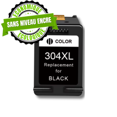 Cartouche compatible HP 304 BK noir sans niveau d'encre XL fiable