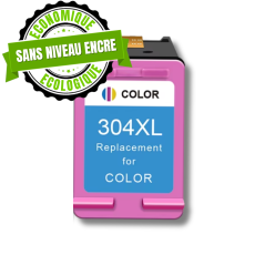 Cartouche compatible HP 304XL couleur sans niveau encre XL fiable