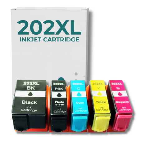 Pack compatible EPSON 202 XL 5 cartouches - Couleurs XL fiables