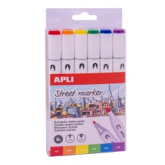 ✅ Apli Lot de 6 Feutres à Double Pointes couleur Plusieurs couleurs en stock