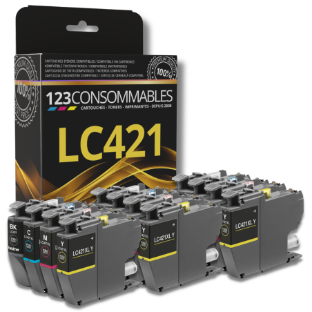 Cartouches encre couleur LC421 XL