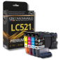 Pack 123CONSOMMABLES compatible Brother LC521, 4 cartouches (remplace LC-521) Pack 123CONSOMMABLES compatible Brother LC521, 4 cartouches (remplace LC-521)