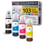 Pack compatible avec EPSON 103 ECOTANK, 4 bouteilles d'encre Pack compatible avec EPSON 103 ECOTANK, 4 bouteilles d'encre