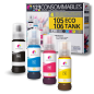 Pack compatible avec EPSON 105/106 ECOTANK, 4 bouteilles d'encre Pack compatible avec EPSON 105/106 ECOTANK, 4 bouteilles d'encre