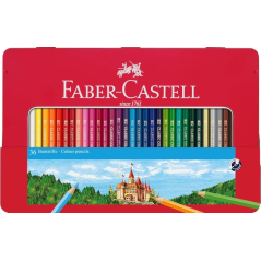 Boîte métal de crayons assortis