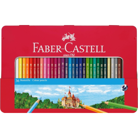 Boîte métal de crayons assortis