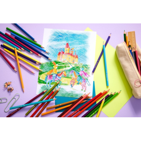 Faber-Castell Boîte métal 48 crayons de couleur assortis