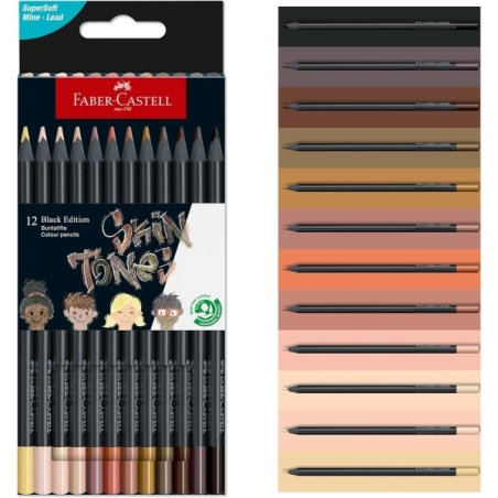 Crayons de couleur chair Faber-Castell Black Edition 12 pièces