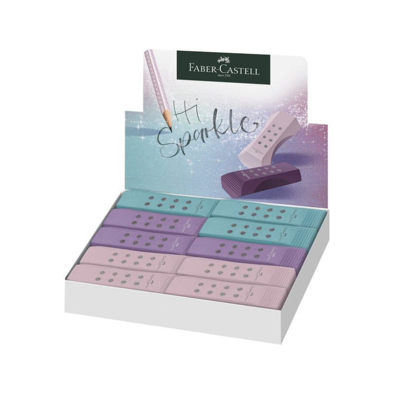 Gomme à effacer Faber-Castell Sparkle sans PVC, assorties