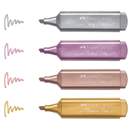 Surligneurs métallisés Faber-Castell Textliner 46 assortis