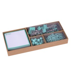 ✅ Apli Fluor Collection Office Set - 25 épingles, 80 pinces 28 mm, 20 pinces 19 mm et 100 feuilles de notes aut en stock