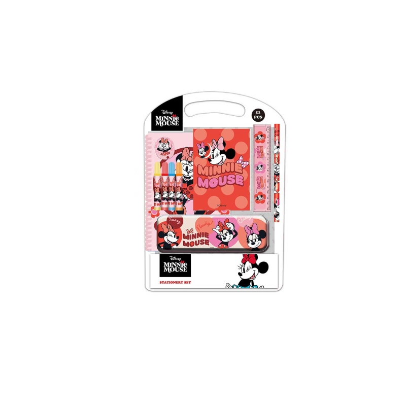 Kit scolaire Minnie Mouse Safta rose avec trousse métal