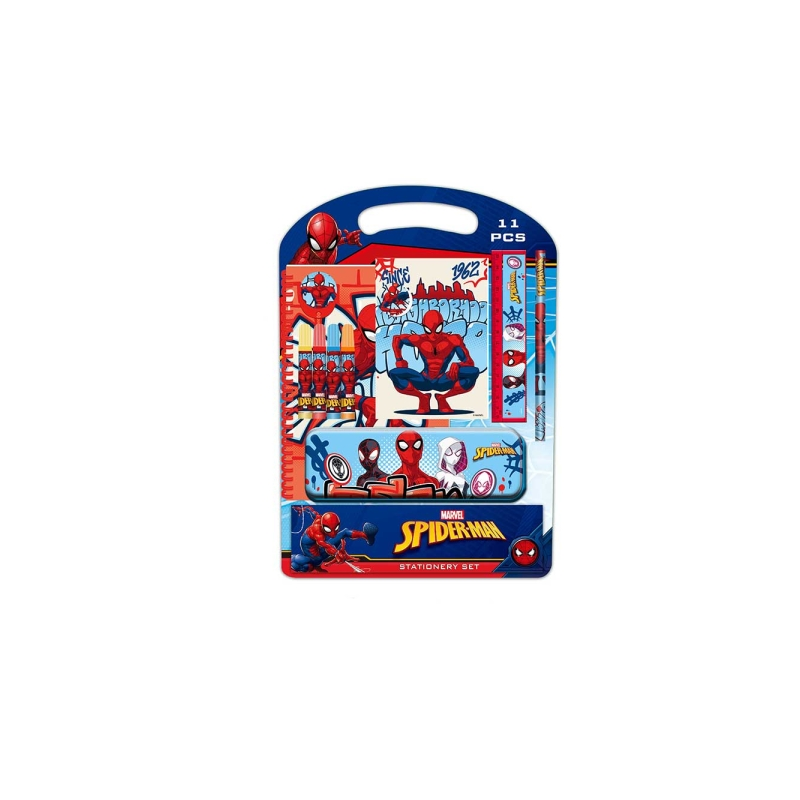 Kit scolaire Spider-Man Attack avec trousse métal multicolore Kit scolaire Spider-Man Attack avec trousse métal multicolore