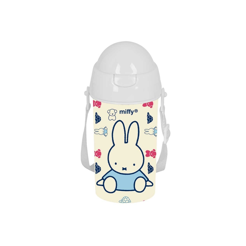 Bouteille Miffy Buddy Safta 500 ml beige avec paille Bouteille Miffy Buddy Safta 500 ml beige avec paille