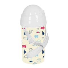 Bouteille beige Miffy avec paille