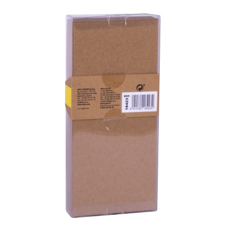 Apli Fluor Collection Office Set - 25 Pins, 80 Clips 28mm, 20 Clips 19mm et Notes Adhésives avec 100 Feuilles en Jaune Fluor