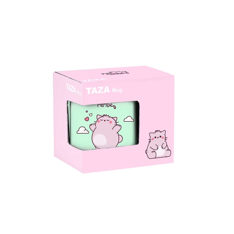 Mug céramique Le Chat Rose Safta 350 ml Menthe